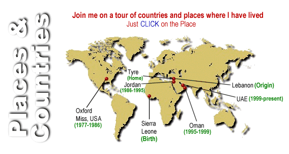 Countries and Places where I have lived